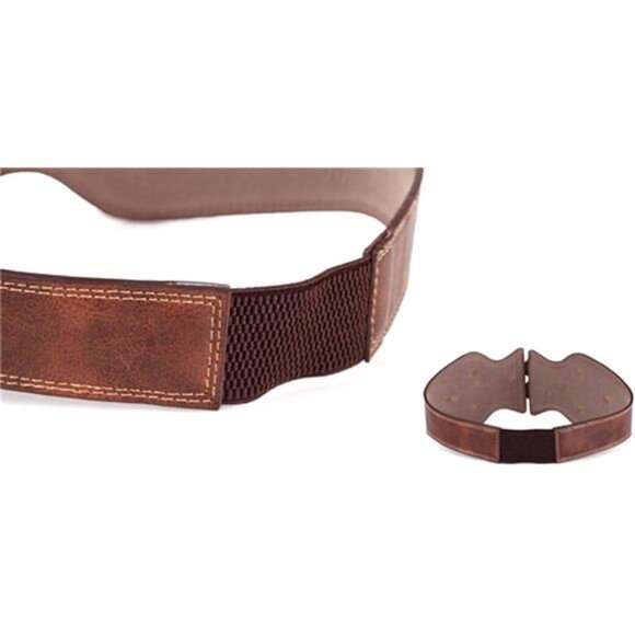 Leather Obi Style Waist Belt – Adjustable Wrap Cincher for Dresses, Tunics - Picture 5 of 6